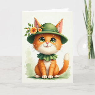Oranje Kat Vriendenkaart Kaart