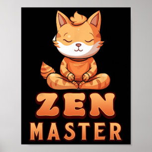 Oranje Kat Yoga Zen Meester Oranje Tabby Kat Yoga Poster