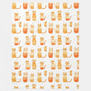 Oranje katachtigen fleece deken