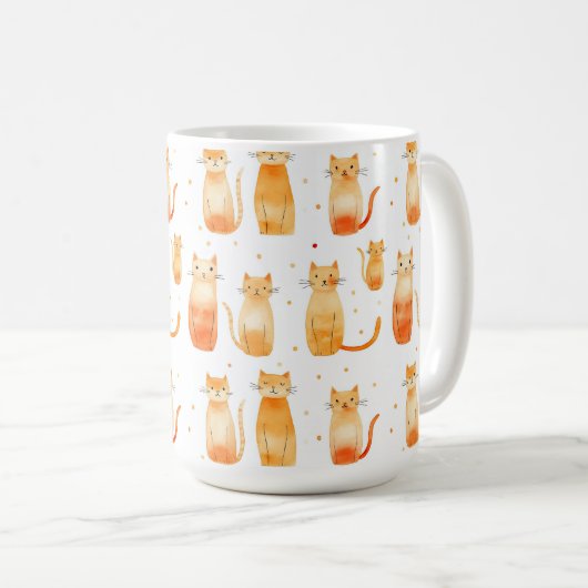 Oranje katachtigen koffiemok (Voorkant rechts)