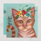 Oranje katje met bloemen (Voorkant / Achterkant)