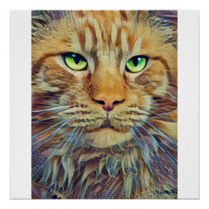 Oranje katoengroene kleurige tablet perfect poster