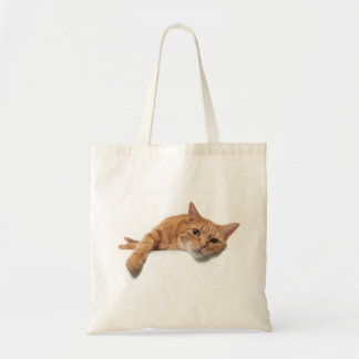Oranje kattebakje omlaag tote bag