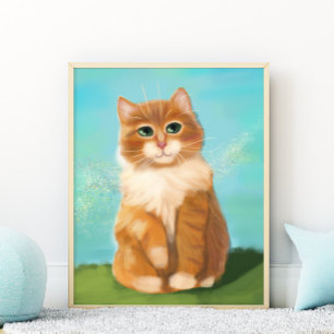 Oranje katten en Kinderen Poster