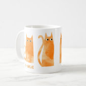 Oranje katten gepersonaliseerd koffiemok (Voorkant links)