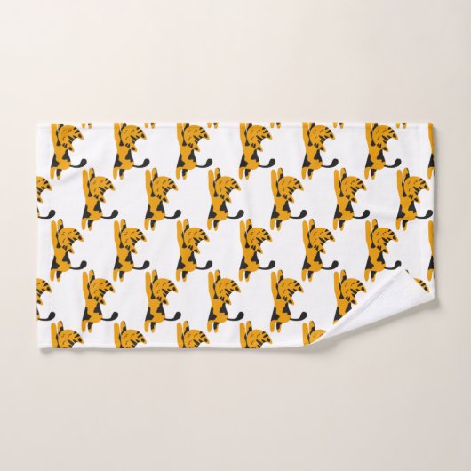 Oranje katten, harten en Botten Bad Handdoek (Handdoek)