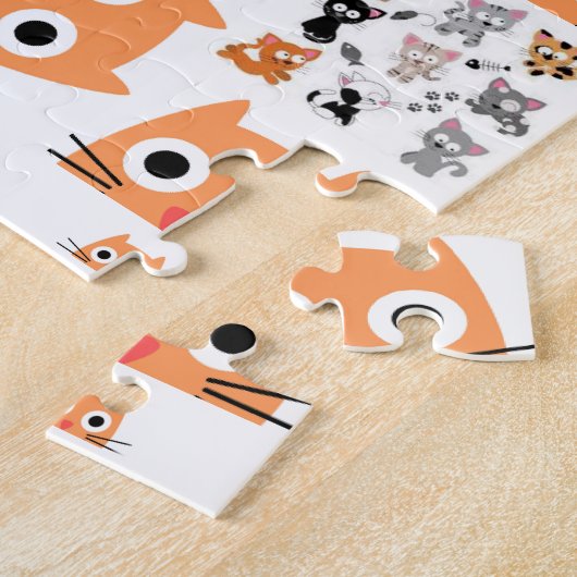 Oranje katten Jigzaag Puzzle Legpuzzel (Zijkant)