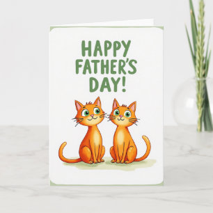 Oranje Katten Vaderdag Kaart