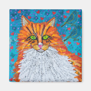 Oranje kattenliefde magneet