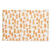 Oranje kattenpatroon kussensloop (Achterkant-Links)