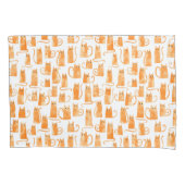 Oranje kattenpatroon kussensloop (Voorkant-Links)