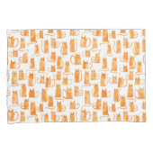 Oranje kattenpatroon kussensloop (Voorkant-Rechts)