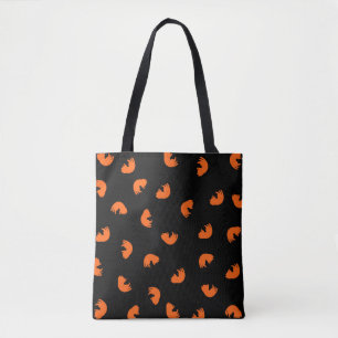 Oranje kattenpatroon tote bag
