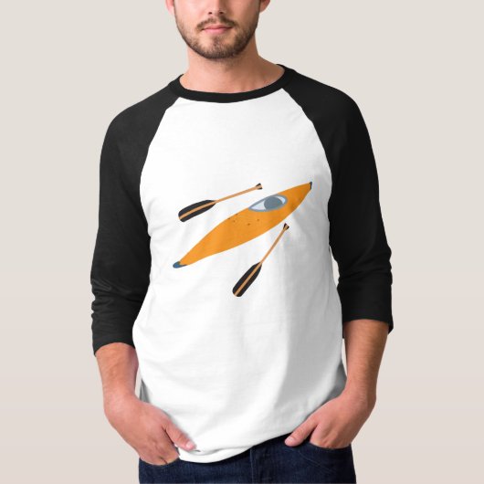 Oranje Kayak met oars T-shirt (Voorkant)