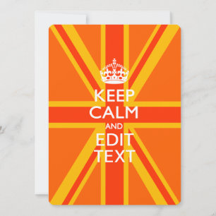 Oranje Keep Calm en Jouw tekst op een uniale aansl