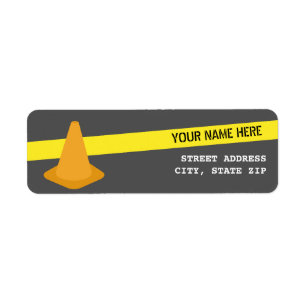 Oranje kegel + waarschuwingstape constructie Verja Etiket