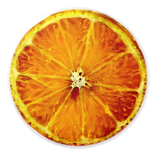 Oranje keramische knop (Voorkant)