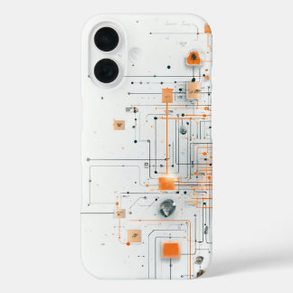 Oranje Kern Schema iPhone 16 Hoesje