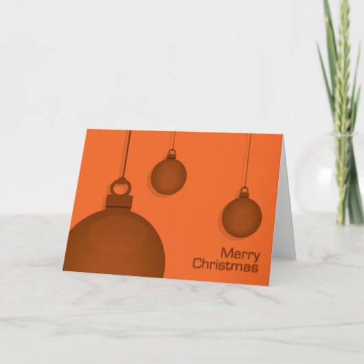 Oranje kerstballen Kaart (Voorkant)