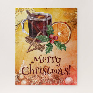 Oranje kerstbeker Holly Berry Cinnamon Legpuzzel
