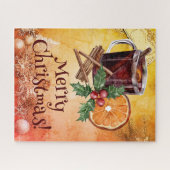 Oranje kerstbeker Holly Berry Cinnamon Legpuzzel (Horizontaal)