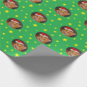 Oranje kerstcadeautje met kerstcadeau cadeaupapier (Hoek)