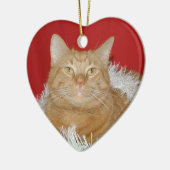 Oranje kerstfeest keramisch ornament (Links)