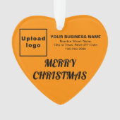 Oranje kerstfeestkleur acryl ornament (voorkant)