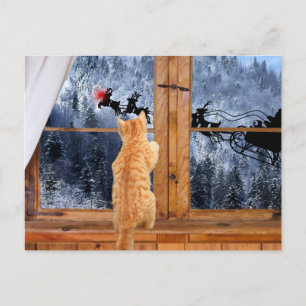 Oranje kerstmis met rode stip feestdagenkaart