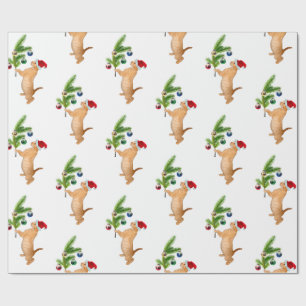 Oranje kerstpapier cadeaupapier