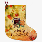 Oranje kersttheebeker Berry Cinnamon Grote Kerstsok (Voorkant)