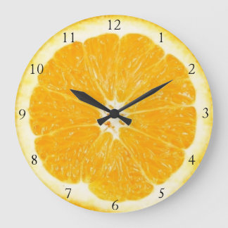 Oranje keukenklok voor fruit grote klok