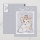 Oranje keukenschilderij - Oorspronkelijke kattekun Briefkaart (Voorkant / Achterkant)