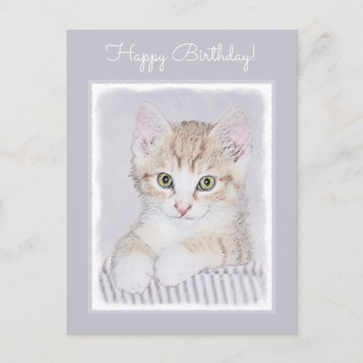 Oranje keukenschilderij - Oorspronkelijke kattekun Briefkaart (Voorkant)