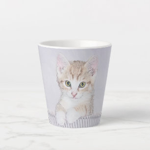 Oranje keukenschilderij - Oorspronkelijke kattekun Latte Mok