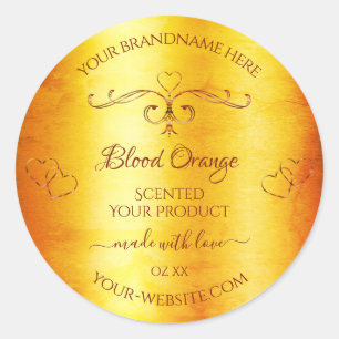 Oranje keurmerken voor marmer hart Ronde Sticker