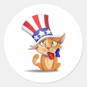 Oranje keuten van 4 juli ronde sticker