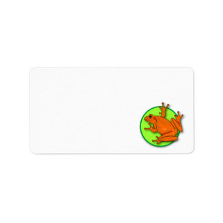 Oranje Kikker-adreslabel Etiket