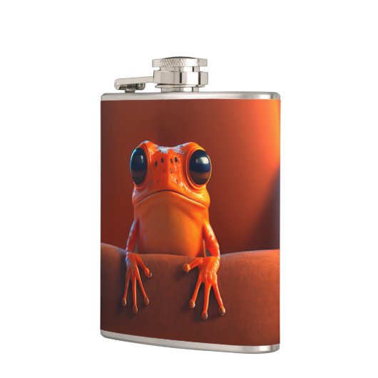 Oranje kikker heupfles (Links)