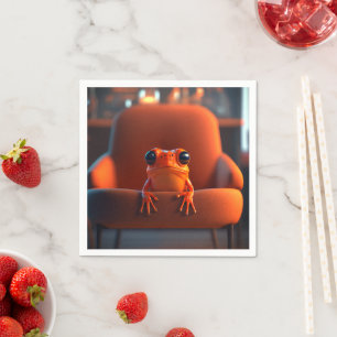 Oranje kikker servet
