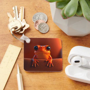 Oranje kikker sleutelhanger