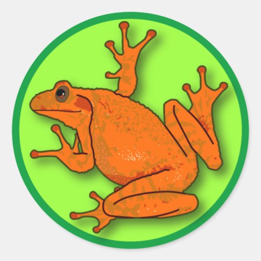 Oranje kikker Sticker (Voorkant)