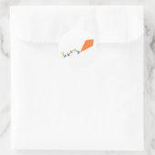 Oranje Kite Ronde Sticker (Tas)