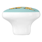 Oranje Kitten Keramische Knop (Zijkant)