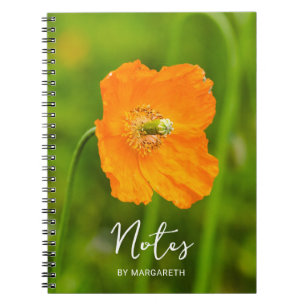 Oranje Klaproos Zomer Bloem Foto En Aangepaste Tek Notitieboek