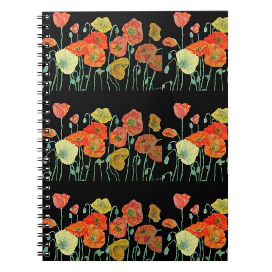 Oranje Klaprozen Bloemen Notebook Notitieboek (Voorkant)