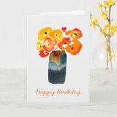 Oranje klaprozen waterverf kaart (Gele Bloem)