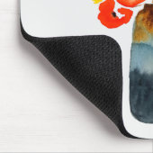 Oranje klaprozen waterverf muismat (Hoek)