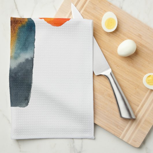 Oranje klaprozen waterverf theedoek (Quarter Fold)