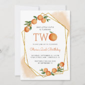 Oranje kleine Cutie Citrus 2e verjaardag Kaart (Voorkant)